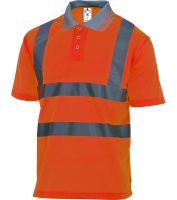 DELTA PLUS Hight Visibility narancs rövid ujjú galléros póló