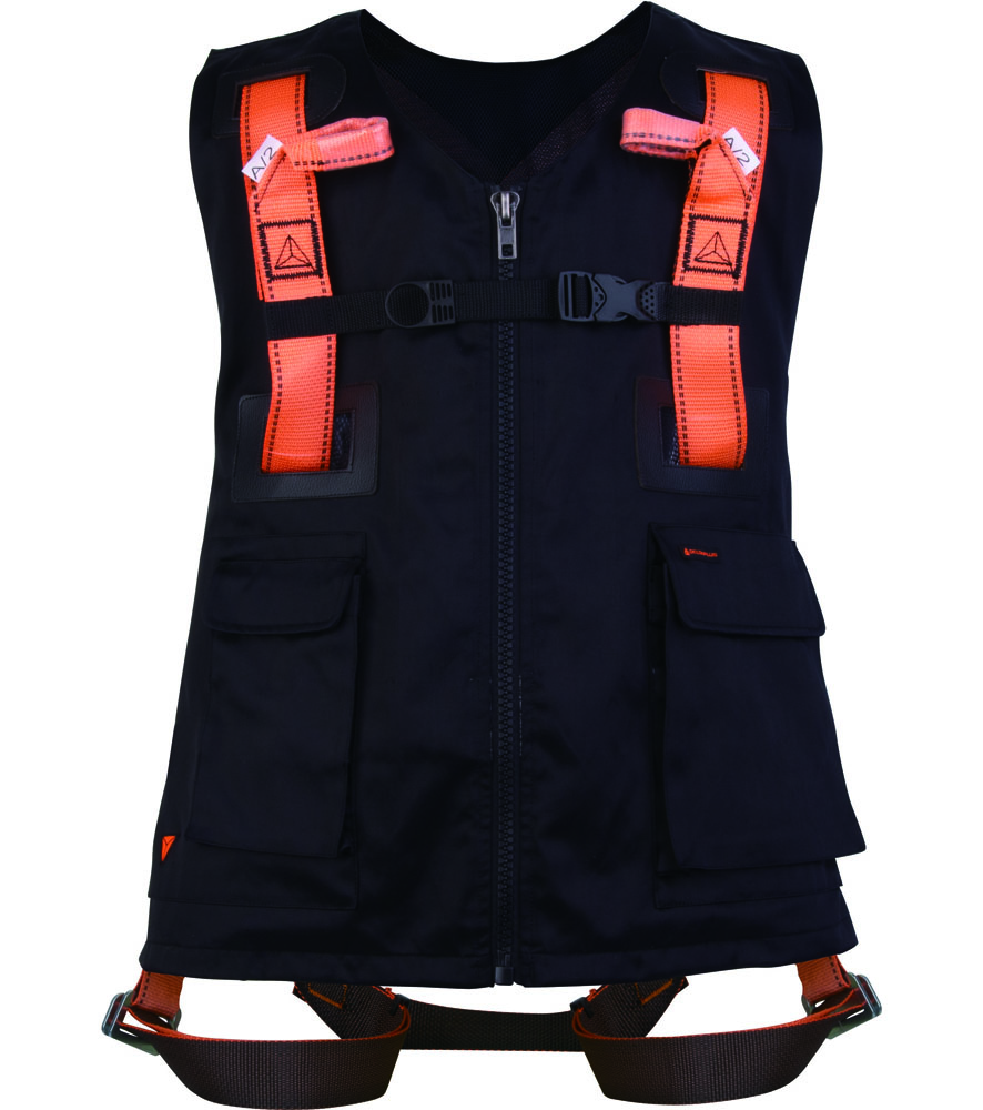 HAR12GILNO DELTA PLUS Har12gilno fekete testhevederzet jól láthatósági mellénnyel - Image 1