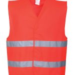 PORTWEST Jól láthatósági fluo piros mellény