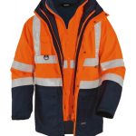 Vizwell 5 az 1-ben szélálló vízálló jól láthatósági jelző kabát, parka