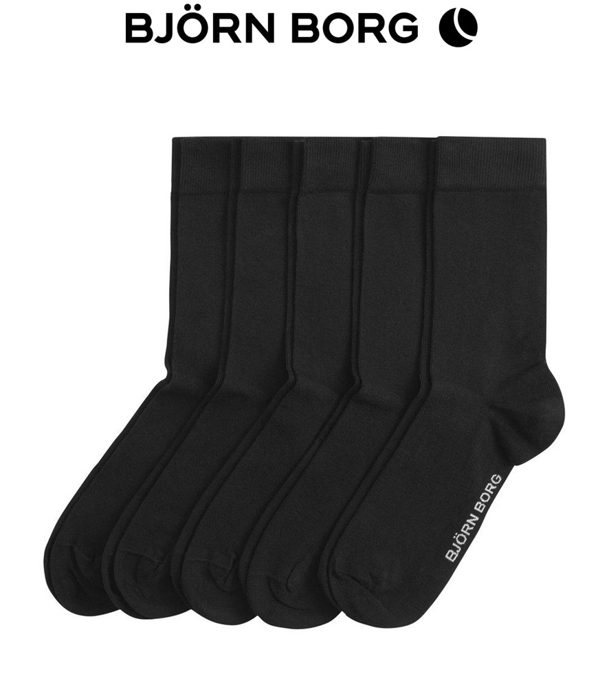 Bjorn-Borg-zokni-fekete-hosszu-200204-01 Björn Borg hosszú szárú férfi zokni, 5db/csomag, 41-45méret - Image 1
