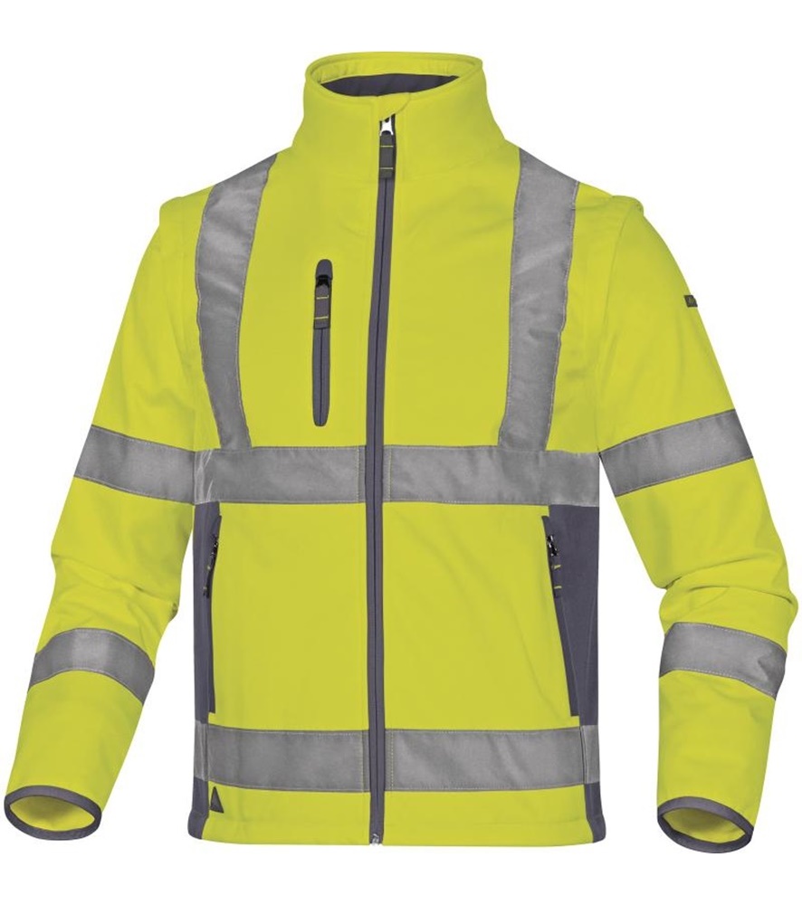 Delta-MOONLIGHT2-sarga-jol-lathatosagi-softshell-kabat DELTA PLUS MOONLIGHT2 jólláthatósági softshell kabát fluo sárga-szürke -XXL - Image 1