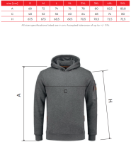 T42 premium kapucnis pulover merettabla 1