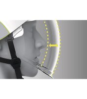 Delta Plus ONYX2 BLANC építőipari sisak dupla sisakhéjjal, beépített, behúzható szemvédővel - Image 2